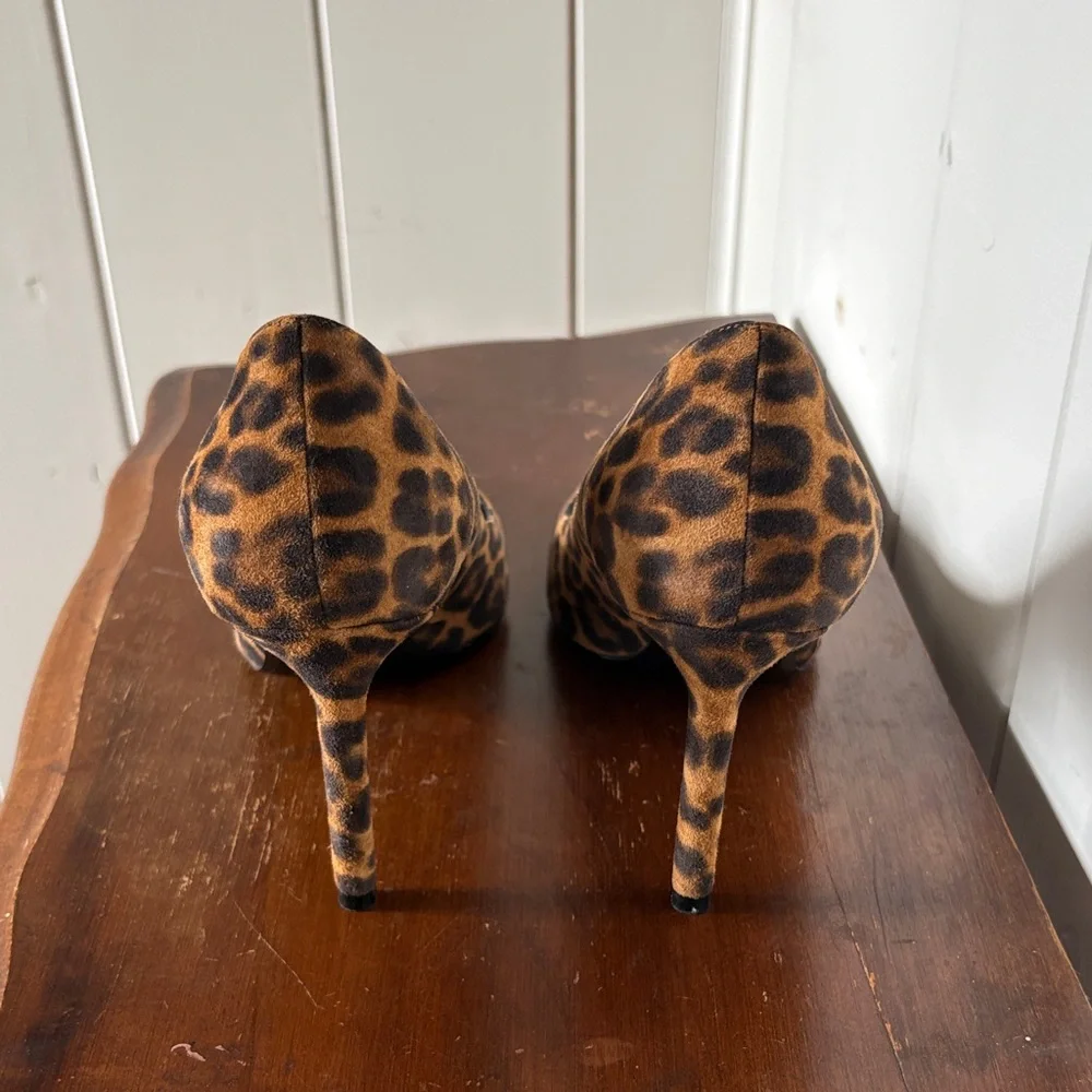 Saint Laurent Leopard-Print Pointed Pumps - Brown/Black - Picture 3 of 10